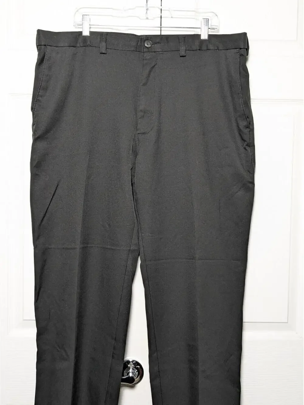 Haggar H26 Men's Black Dress Pants, W40 L30, Big & Tall, Comfort Waistband